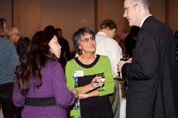 Honorees and their guests enjoy the reception