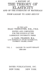 Cover of A History of the Theory of Elasticity and the Strength of Materials: from Galilei to Lord Kelvin