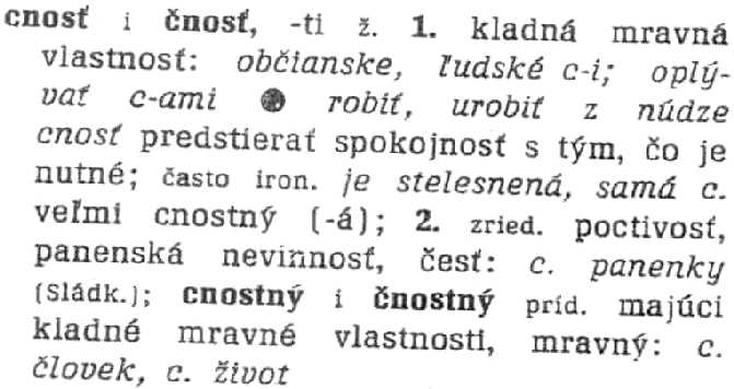 Entry for the word "cnost"