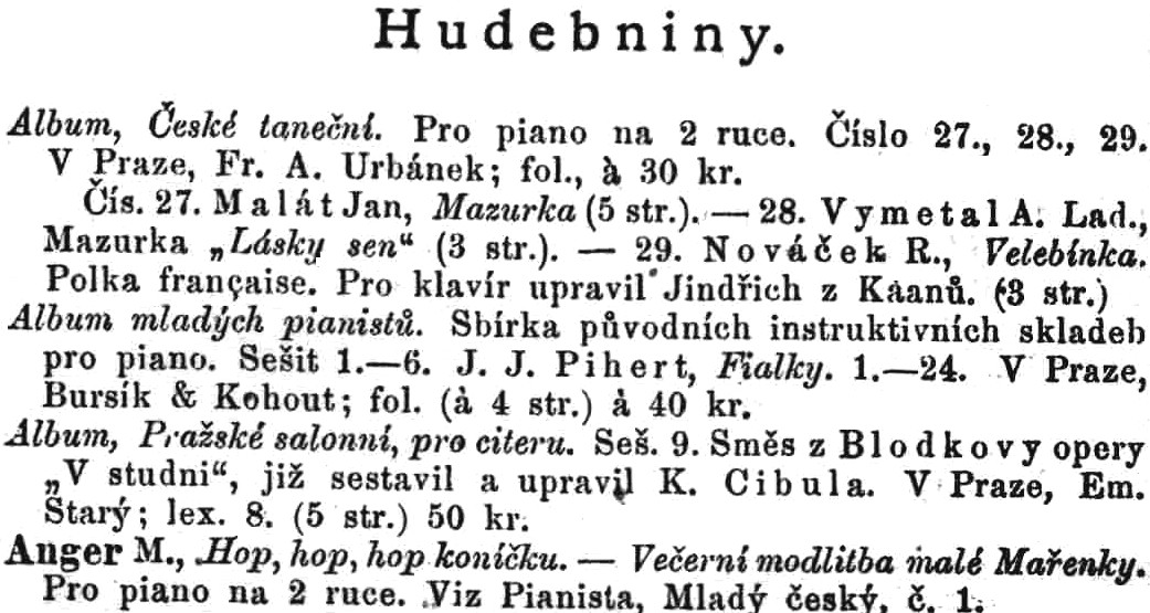 Entries which appeared in the 1889 volume