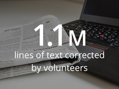 1.1 million lines of text corrected by volunteers