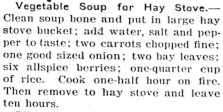 recipe for vegetable soup in hay stove