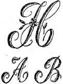 sketch of monogrammed embroidered letters