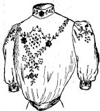 sketch of embroidered shirtwaist