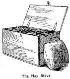 sketch of hay stove with pillow