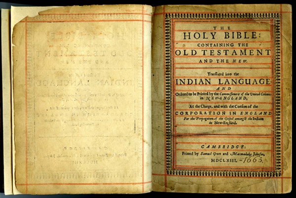 Eliot Indian Bible, title page