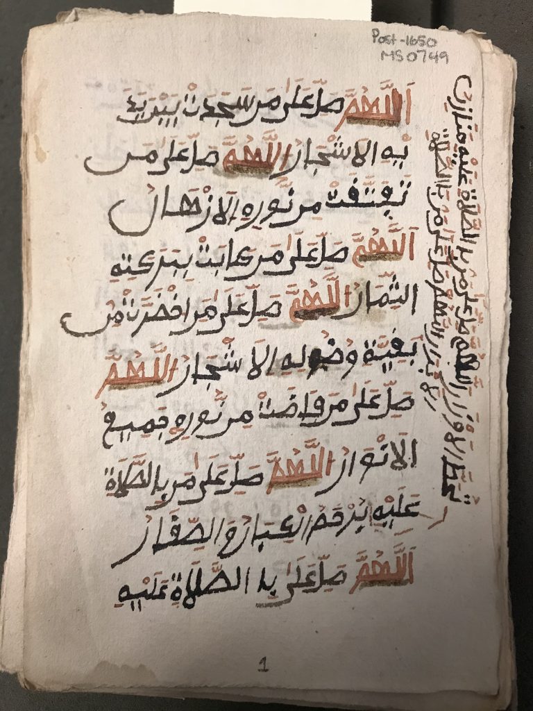 A page of an Arabic manuscript