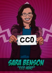Sara Benson's cartoon card