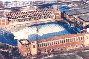 Aerial of Memorial Stadium Restoration, circa 1993
