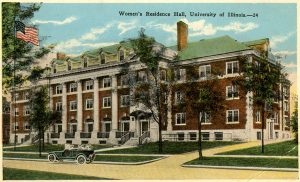 Women's Residence Hall postcard, circa 1930