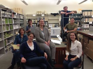 Archives Blitz Team One with archivists at Yellowstone National Park