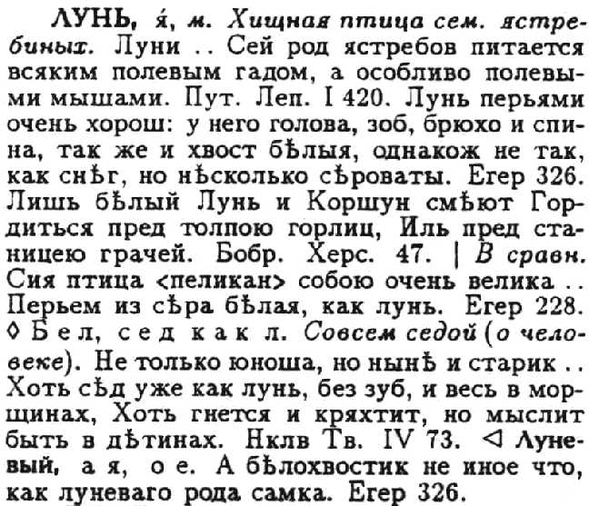 a sample entry for Slovar' russkogo iazyka XVIII veka