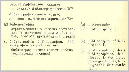 a sample entry for Russko-anglo-frantsuzskii terminologicheskii slovar
