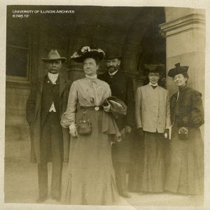 Katharine Sharp with Melvil Dewey and other librarians