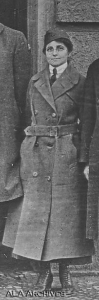 Lillian Baker Griggs (in uniform under her coat): in this photograph she has abandoned the women's round brimmed hat for a garrison cap, probably inspired by her male counterparts.