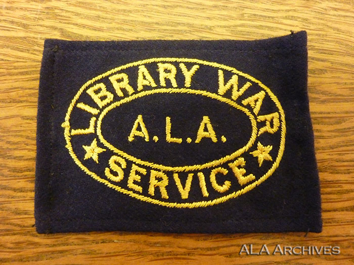 Version of the navy blue patch with "Library War Service" instead of "Camp Library." 