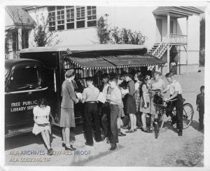 Fraser Valley Union Library Bookmobile. ALA0002246. Found in record series 18/1/57, Box 5, Folder: Bookmobile - Outside Shelving, 1939-1976