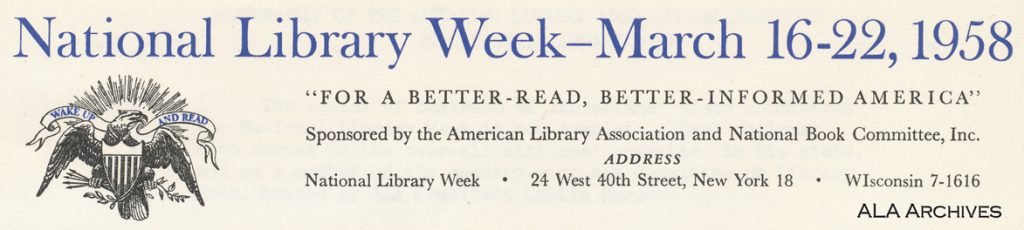 National Library Week 1958 letterhead
