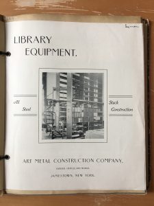 Advertisement for library book stacks