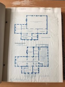 Blueprint of University Library at Urbana-Champaign