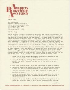 Letter from Allan Marshall to Judith Krug
