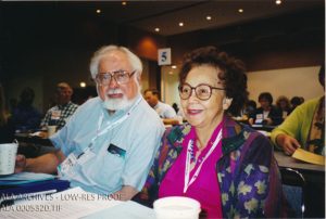Herb and Mary Biblo sitting at a table.