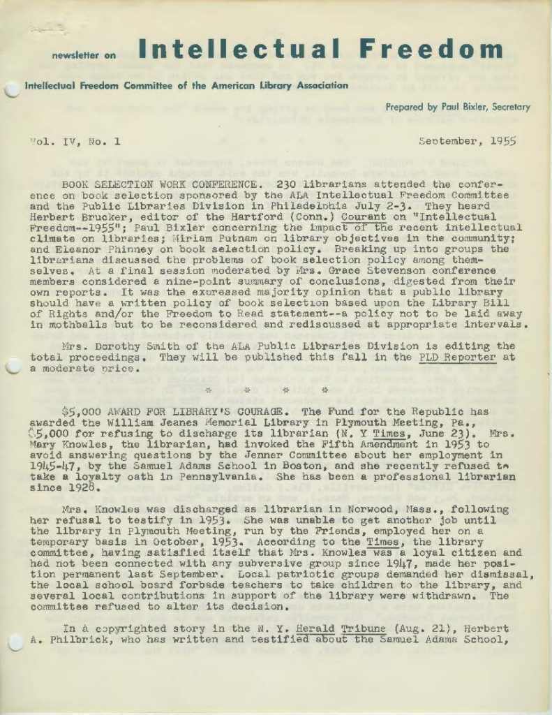 Front page of a newsletter style document