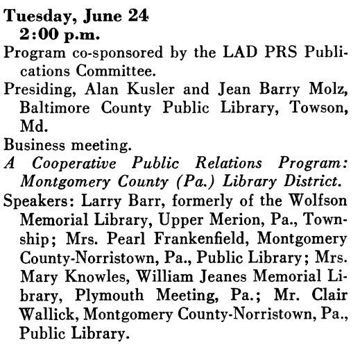 Snippet of scheduled conference panel of speakers