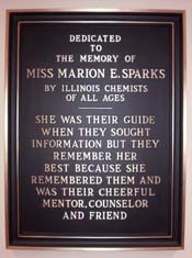 Marion E. Sparks Plaque