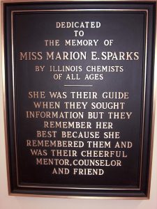 Marion Sparks Plaque (Larger Image)