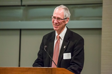 University Librarian and Dean of Libraries John P. Wilkin addressing the honorees