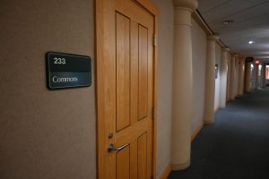 The entrance to the Commons, Room 233.