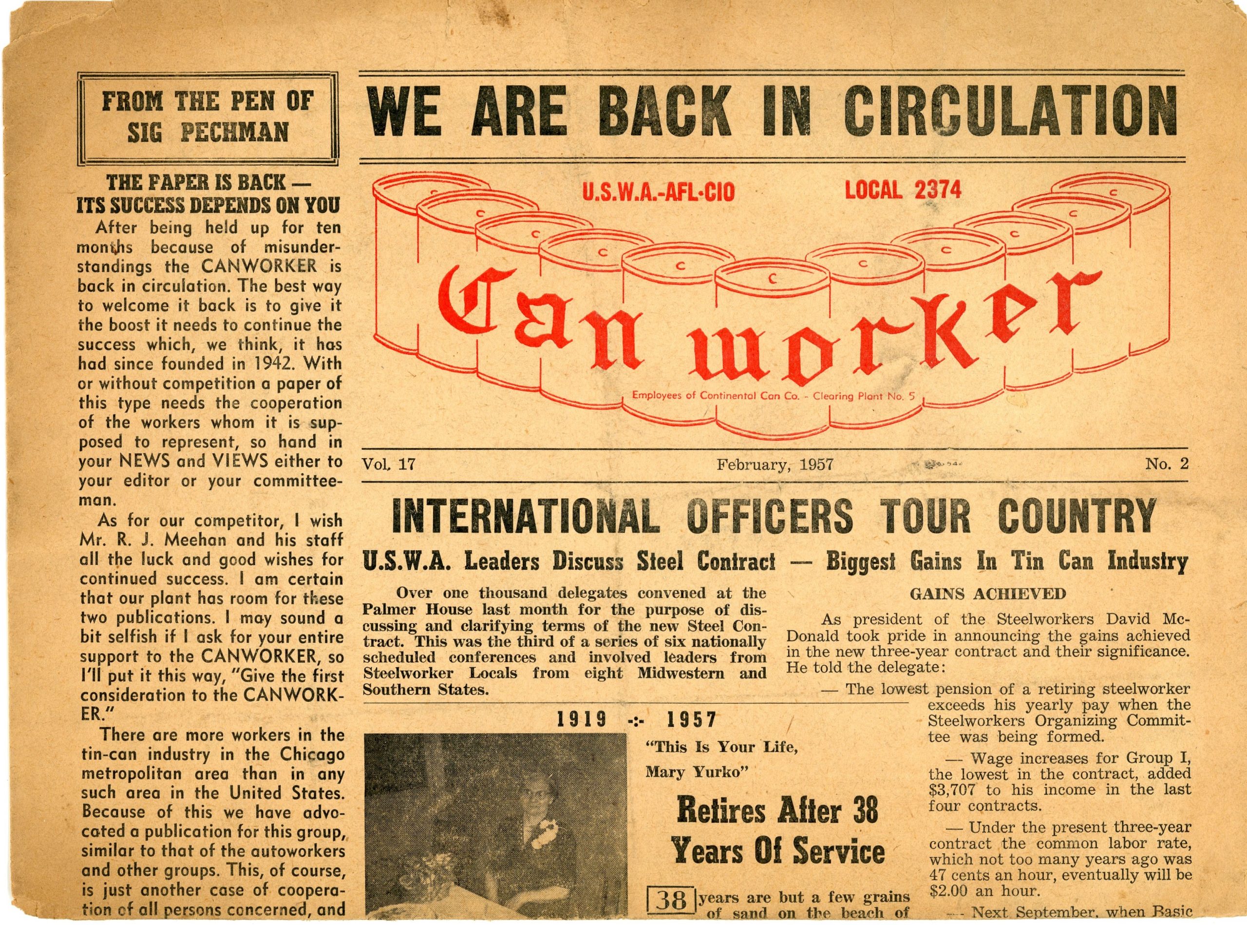 An issue of Can Worker for February 1957