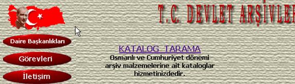 Screenshot of Access page to Katalog Tarama