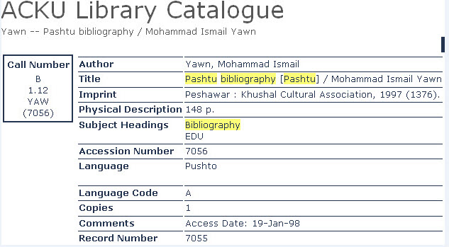 Yawn_pashtu_bibliography
