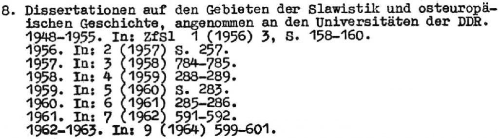 Bibliography of East German dissertations.
