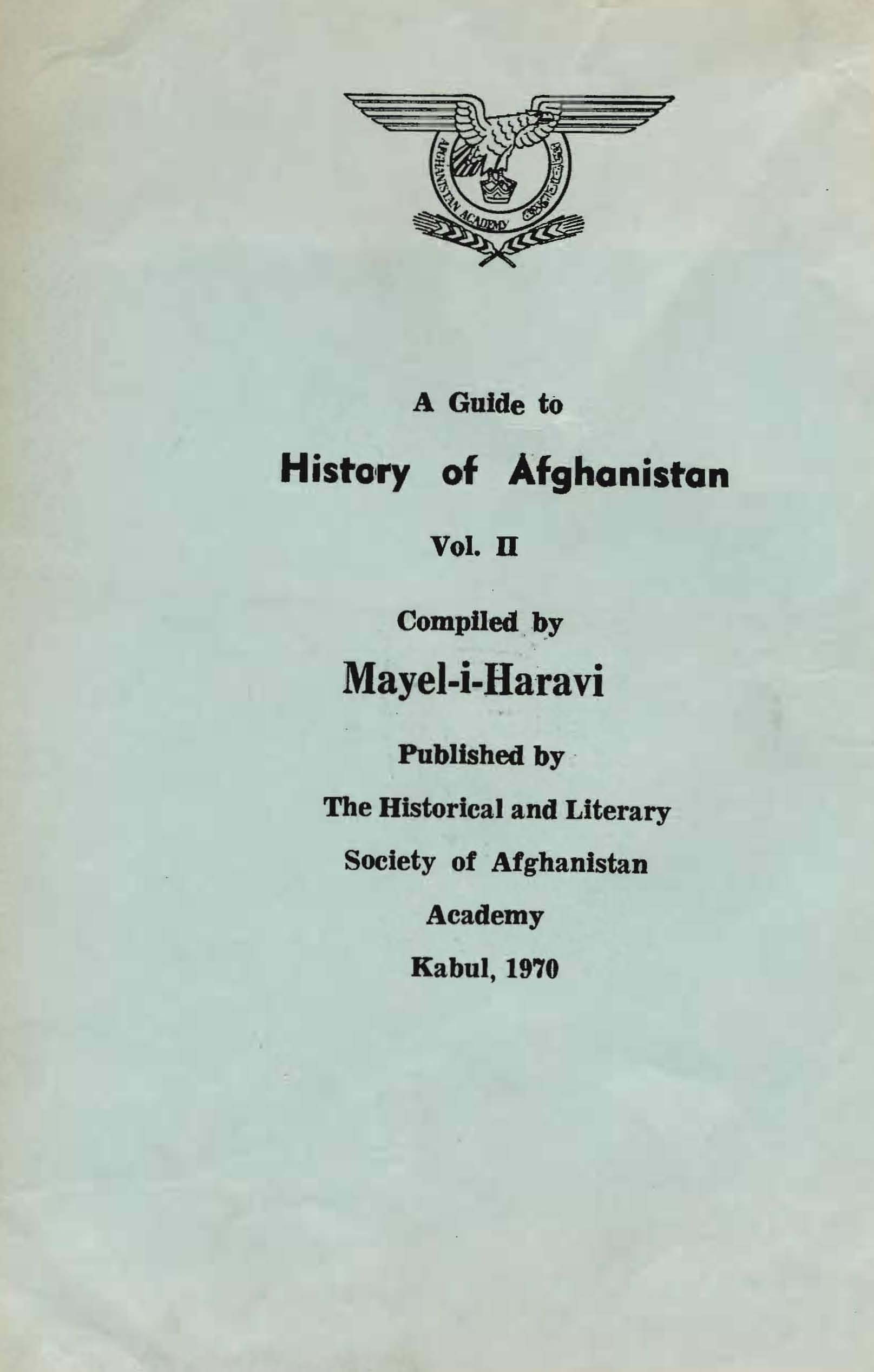 Afghanistan History Bibliography