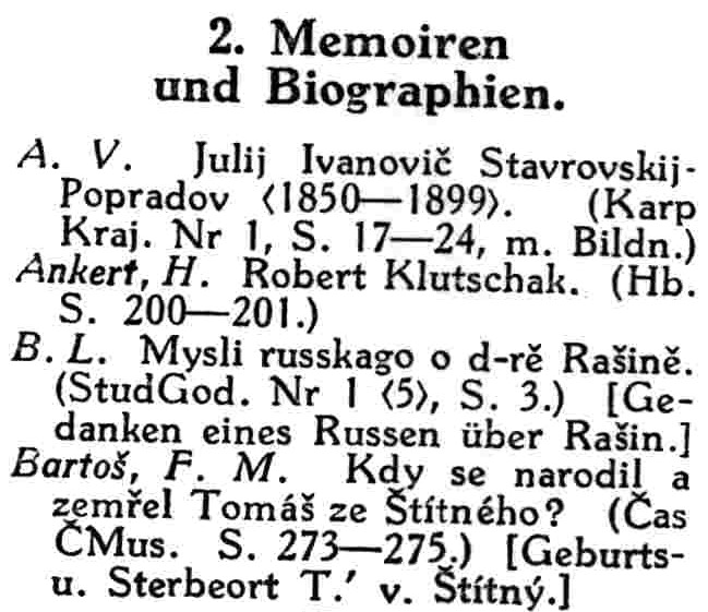 Entries in the Czechoslovakia section.