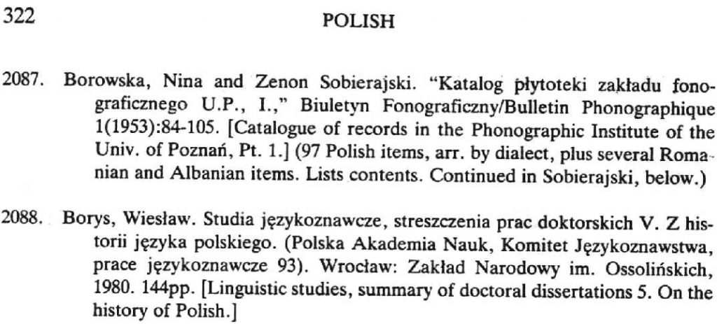 The Polish section entry.