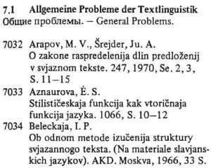 Handbibliographie zur neuren Linguistik in Osteuropa entry.