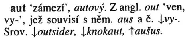 A sample entry from Cesky etymologicky slovnik