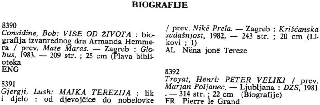translated biographies mentioned in the bibliography