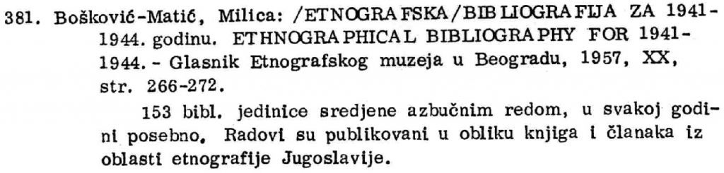 bibliography on ethnography from 1957