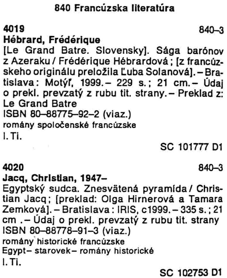 Two entries that appeared in the 2000:11 issue
