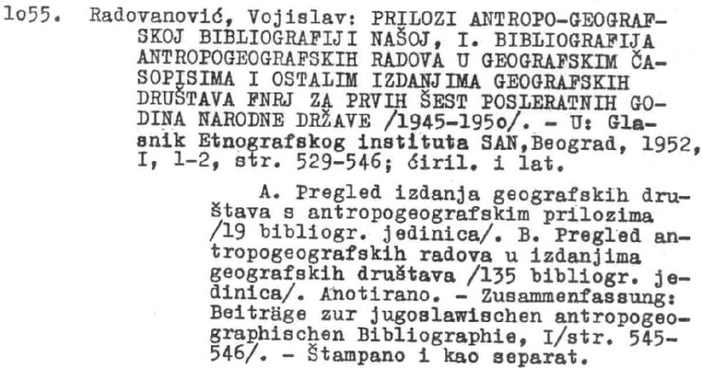 entry for a bibliography that appears under the heading of "Geography"
