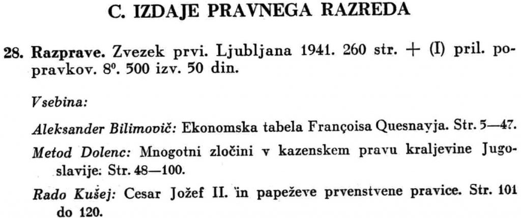 beginning of the entry for Razprave