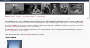color screenshot of the IDHH Exhibits site homepage