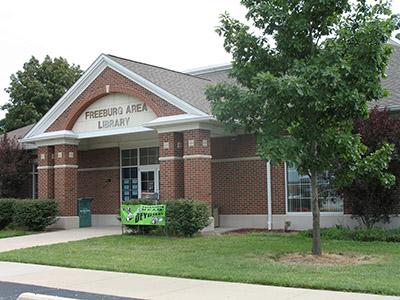 Photograph of the Freeburg Area Library (St. Clair County), an INP participant.
