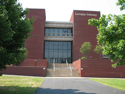 Photograph of the Lovejoy Library at Southern Illinois University Edwardsville