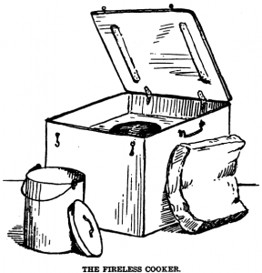 sketch of haystove with haypail